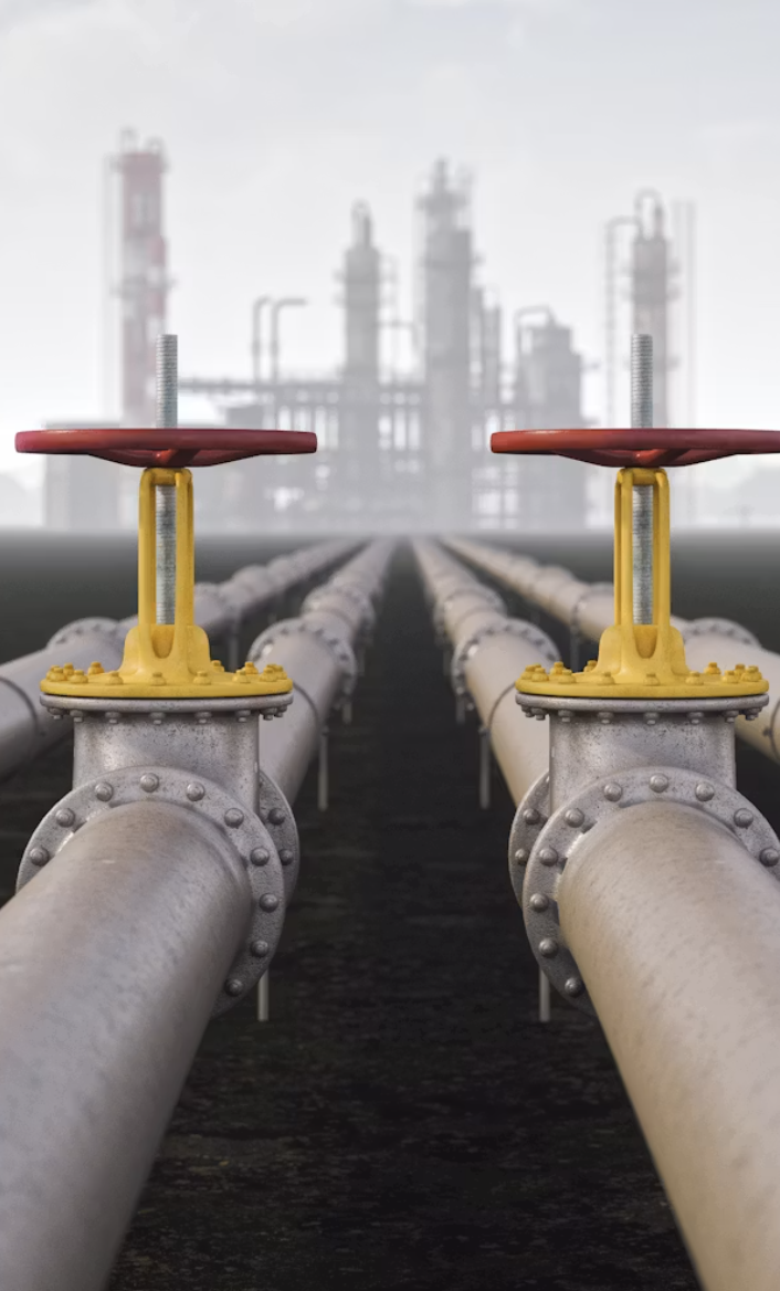 Pipeline infrastructure leading to a refinery in Latin America